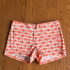 J. Crew Orange and White Patterned Women's Shorts